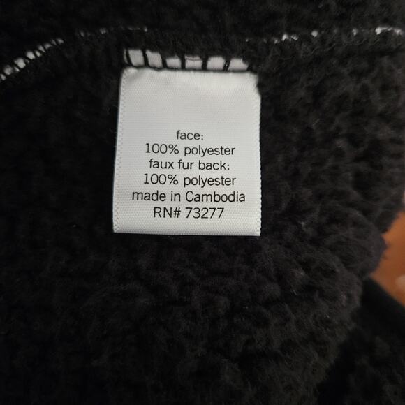 White and Black Plaid Sherpa Lined  Open Front Jacket Size Small - Picture 4 of 5